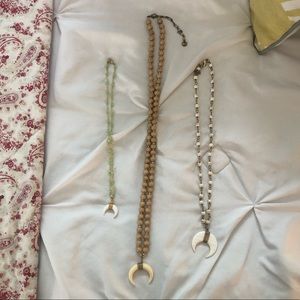 Three Rustic Bone Beaded Necklaces